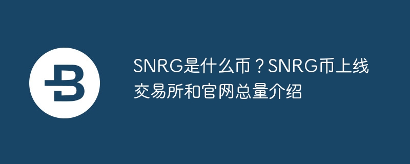 Quelle pièce est SNRG ? Introduction au montant total des pièces SNRG cotées sur les bourses et les sites officiels