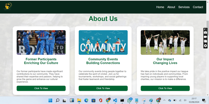 New York Recreational Cricket League Website Project