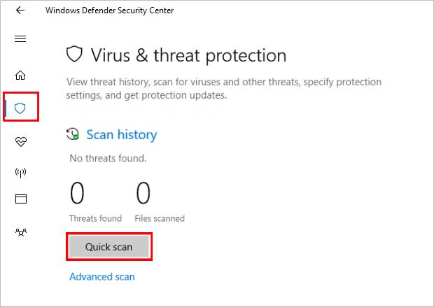 Run a Scan With Windows Defender Security Center in Windows 10