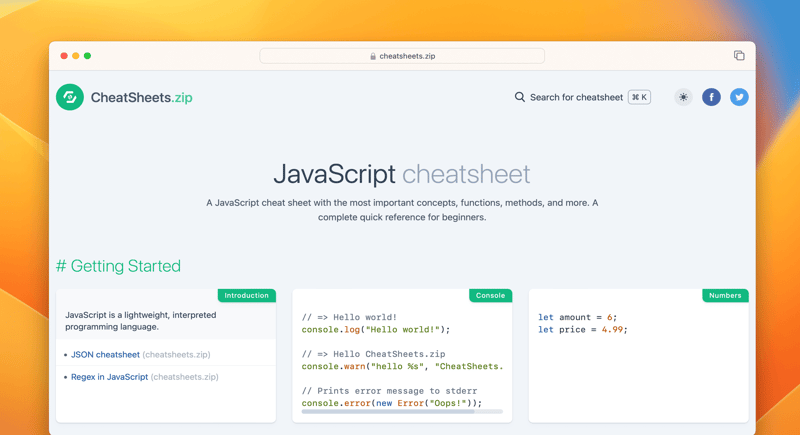 JavaScript Cheat Sheets-JS Tutorial-php.cn