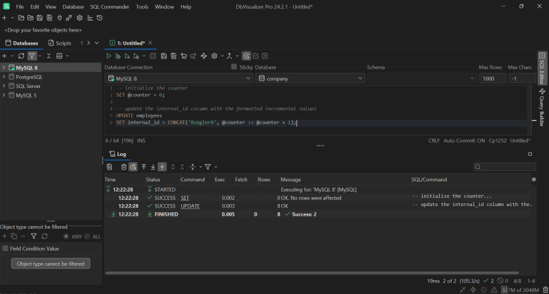 How to Define a Counter in MySQL