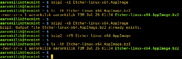Linux compression helper bzip2
