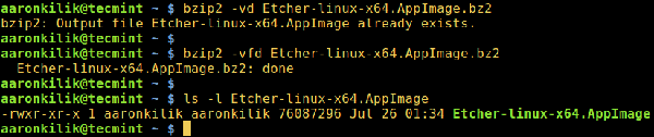 Linux compression helper bzip2