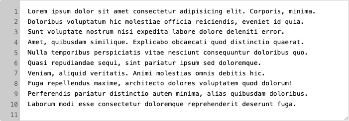 Line Numbers for <textarea>使用SVG