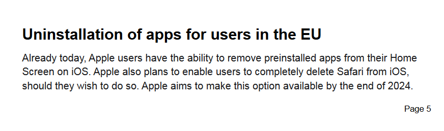 Apple ajustera iOS avant la fin de 2024 pour permettre aux utilisateurs diPhone de lUE de désinstaller le navigateur Safari