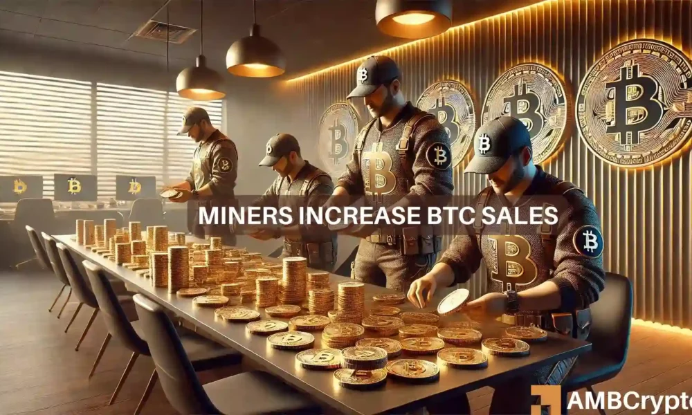 比特幣礦工正在拋售他們的硬幣，歷史表明這是一個壞兆頭