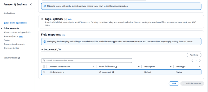 Configuring Amazon Q Business with Amazon Ss a Data Source