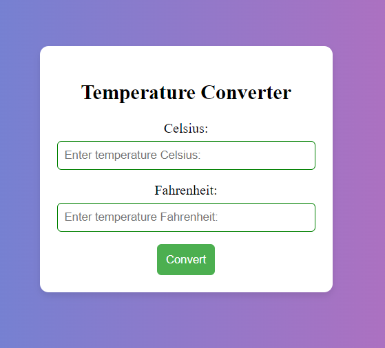 DAY ROJECT: TEMPERATURE CONVERTER