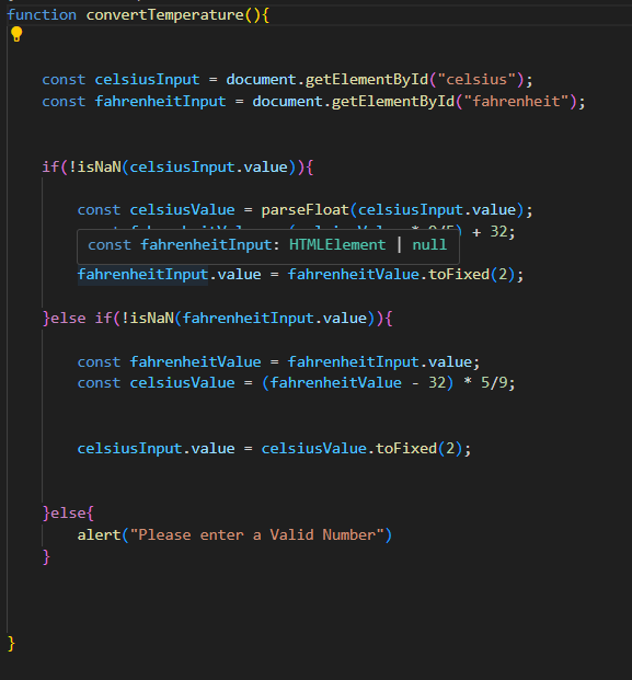 DAY ROJECT: TEMPERATURE CONVERTER