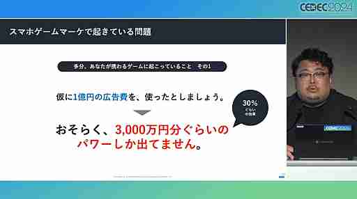今や広告は目立たないほうがいい？　今年も行われた「スマホゲームマーケの『嘘』」を紹介するセッションレポート［CEDEC 2024］