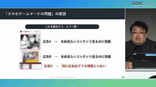 今や広告は目立たないほうがいい？　今年も行われた「スマホゲームマーケの『嘘』」を紹介するセッションレポート［CEDEC 2024］
