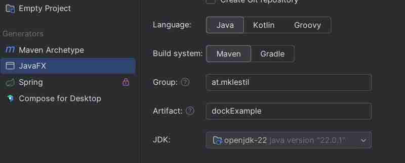 JavaFX Dock project