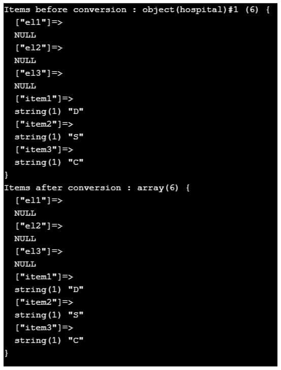 Objet PHP en tableau