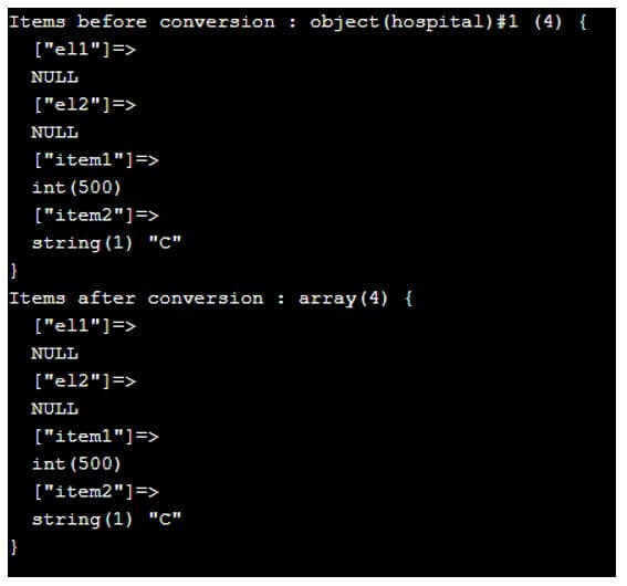 Objet PHP en tableau