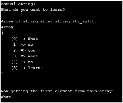 PHP Split String
