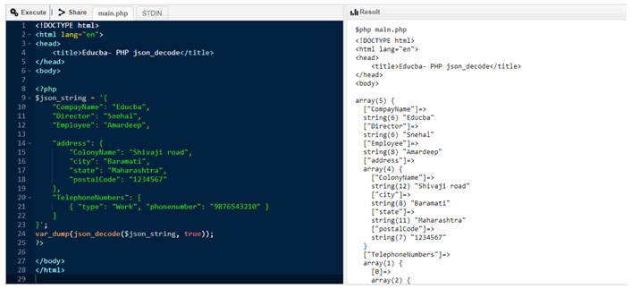 PHP json_decode