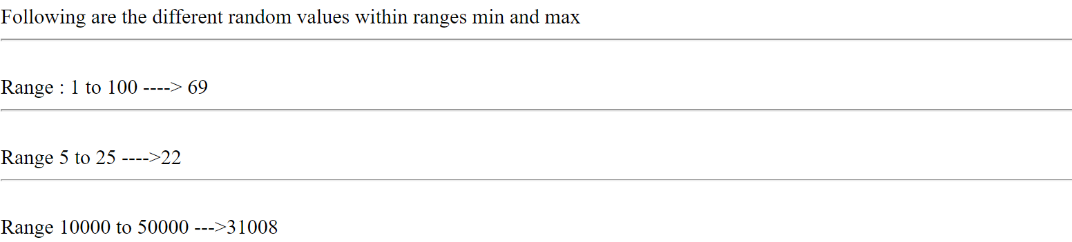 Random Number Generator in PHP