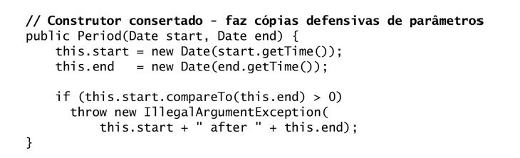Item Faça cópias defensivas quando necessário