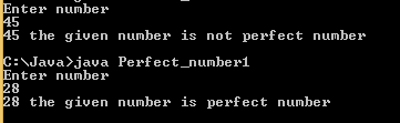 Perfect Number in Java