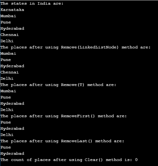 C# LinkedList