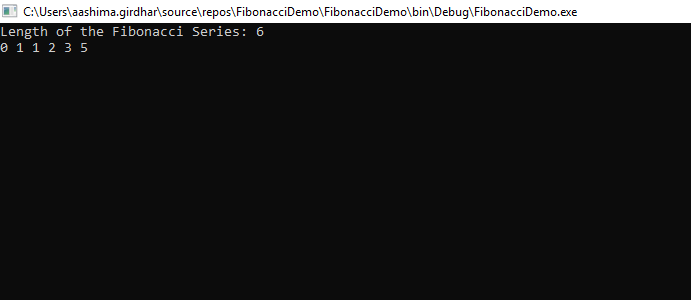 Fibonacci Series in C#