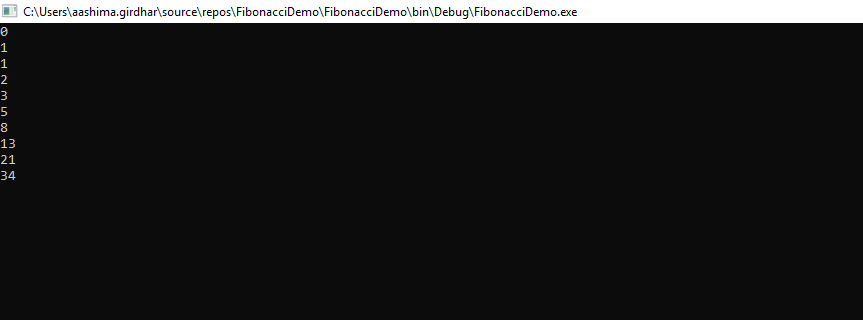 Fibonacci Series in C#