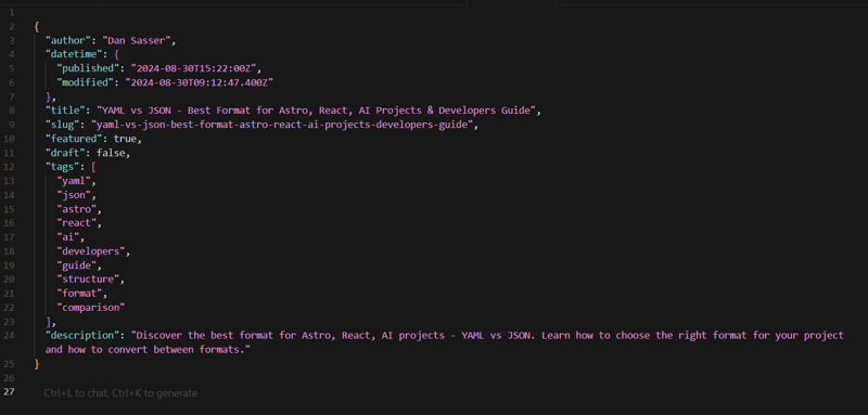 YAML vs JSON - Best Format for Astro, React & AI Projects. A Developers Guide: Part 1