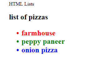 HTML List Styles