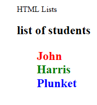 HTML List Styles