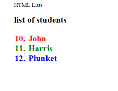HTML List Styles