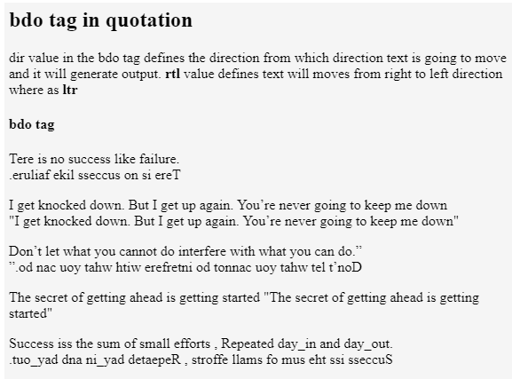 Quotation Tag in HTML