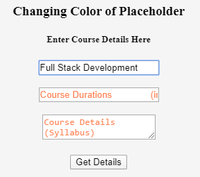 HTML Input Placeholder