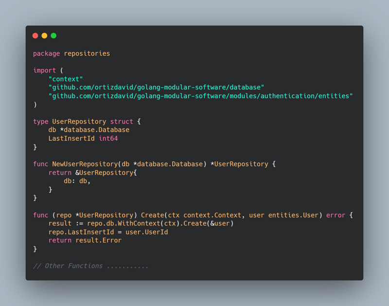 Como abstrair a conexão com base de dados em Golang?