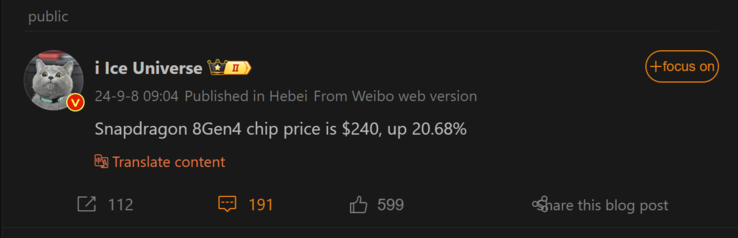 Tipster claims Snapdragon 8 Gen 4 costs nearly 21% more than its predecessor