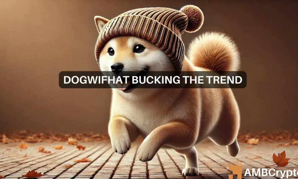 dogwifhat (WIF) defies the market to experience sustained gains, up by 9.23% in the last week