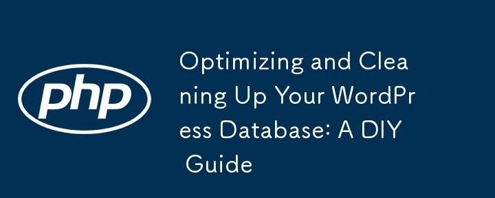 Optimizing and Cleaning Up Your WordPress Database: A DIY Guide