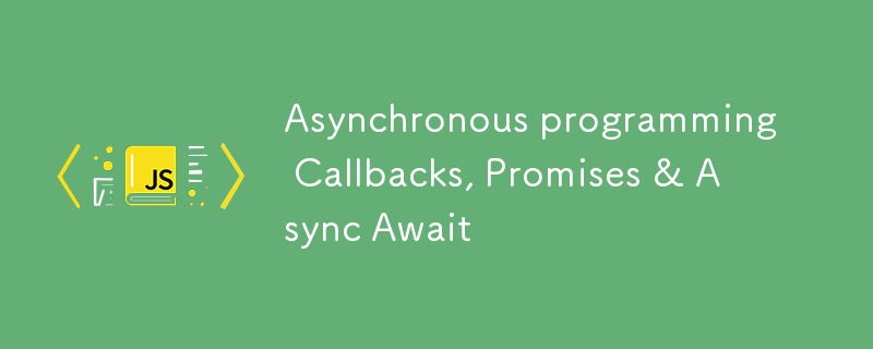 Asynchronous programming Callbacks, Promises & Async Await-JS Tutorial ...