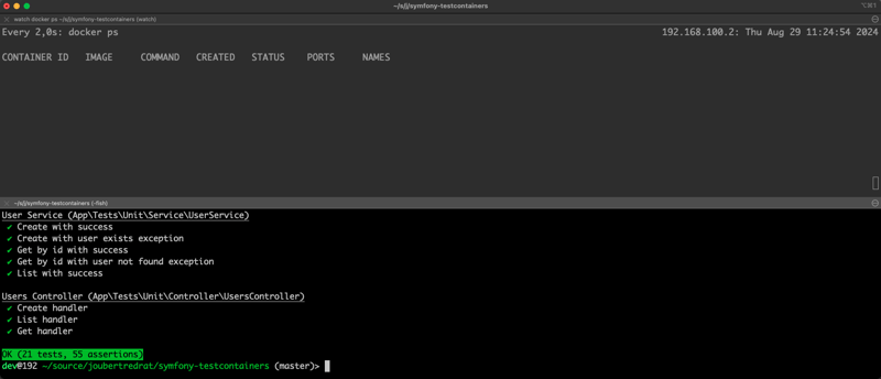 Integration tests on Symfony with Testcontainers