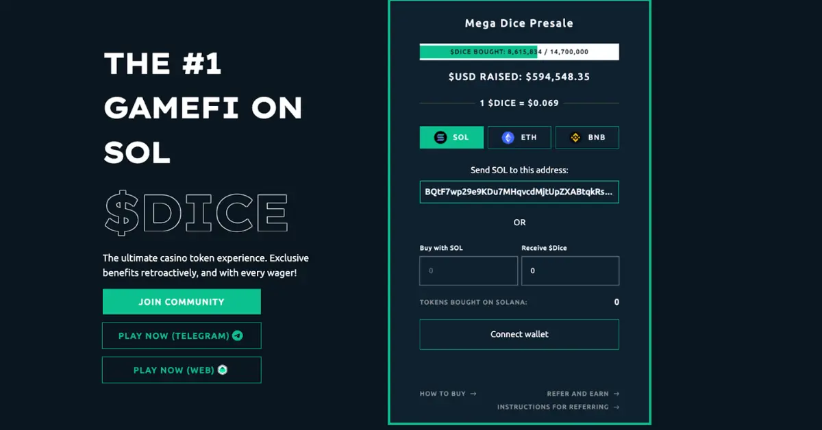 Mega Dice Token Presale: A New GambleFi Project Targeting the 2 Billion Online Gambling Market