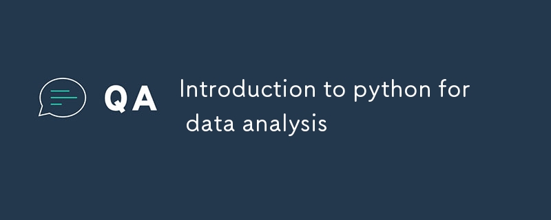 Introduction to python for data analysis