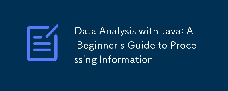 Data Analysis with Java: A Beginner\'s Guide to Processing Information