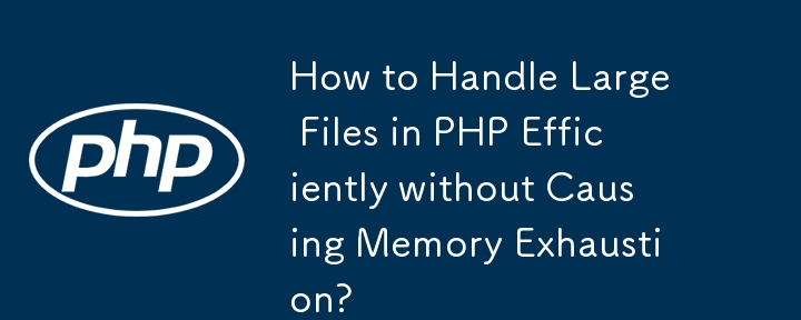 How to Handle Large Files in PHP Efficiently without Causing Memory ...