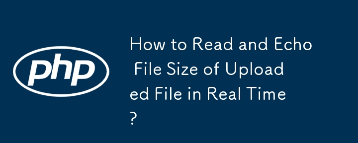 How to Read and Echo File Size of Uploaded File in Real Time?