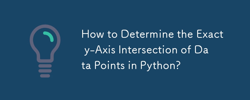 How to Determine the Exact y-Axis Intersection of Data Points in Python?