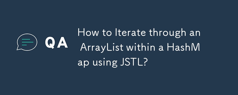 How to Iterate through an ArrayList within a HashMap using JSTL?