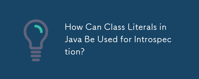 How Can Class Literals in Java Be Used for Introspection? 
