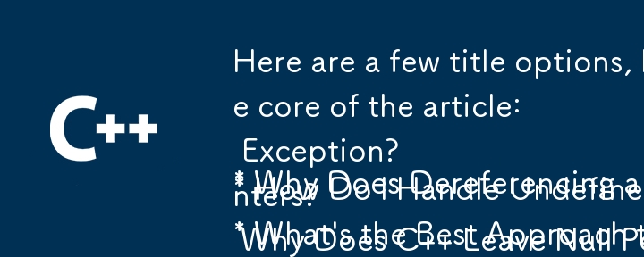 Here are a few title options, keeping in mind the question format and ...
