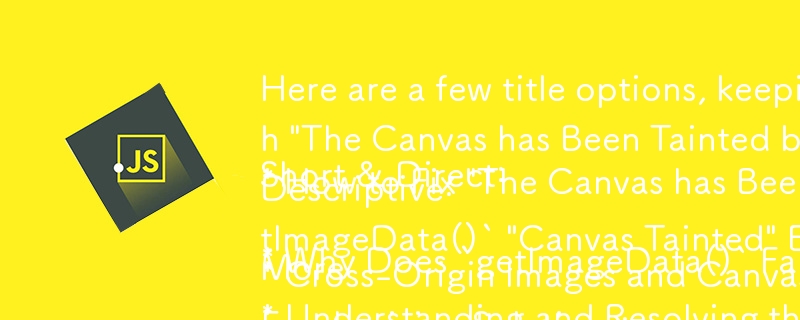 Here are a few title options, keeping in mind the question format and addressing the core issue:
Short & Direct:
* Why Does `getImageData()` Fail with