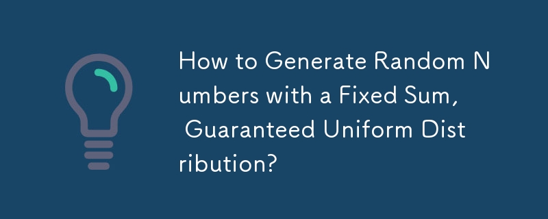 How to Generate Random Numbers with a Fixed Sum, Guaranteed Uniform Distribution?