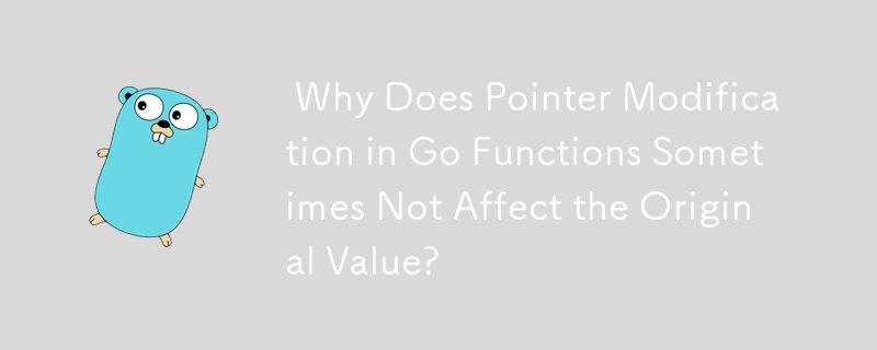 Why Does Pointer Modification in Go Functions Sometimes Not Affect the Original Value?